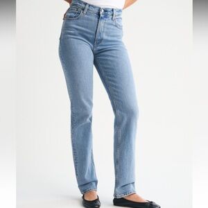 Abercrombie & Fitch Ultra High Rise Straight Leg Light Blue Jeans